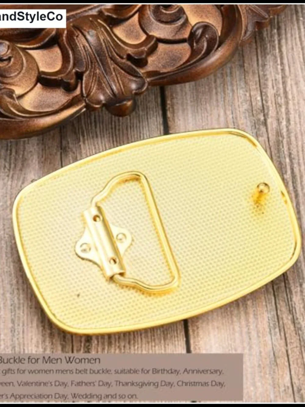 Western Belt Buckle for Men, Golden Horse Design, Zinc Alloy, Fits 1.5